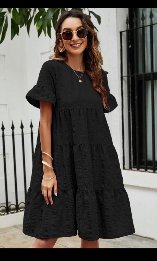 Flounce Smock Dress