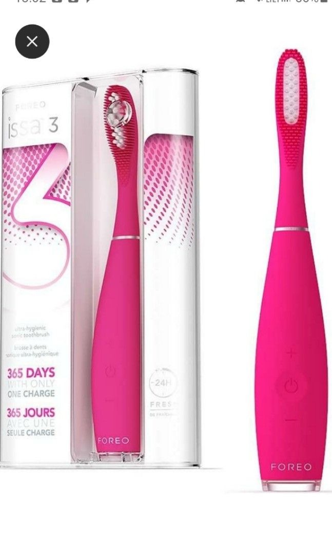 FOREO ISSA 3 Fuchsia Electric Ultra-Hygienic 4-in-1 Sonic Toothbrush ...