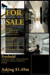 Freehold 2 Bedroom 2 Bath $1753psf | D15 | View To Offer | Pure Selling