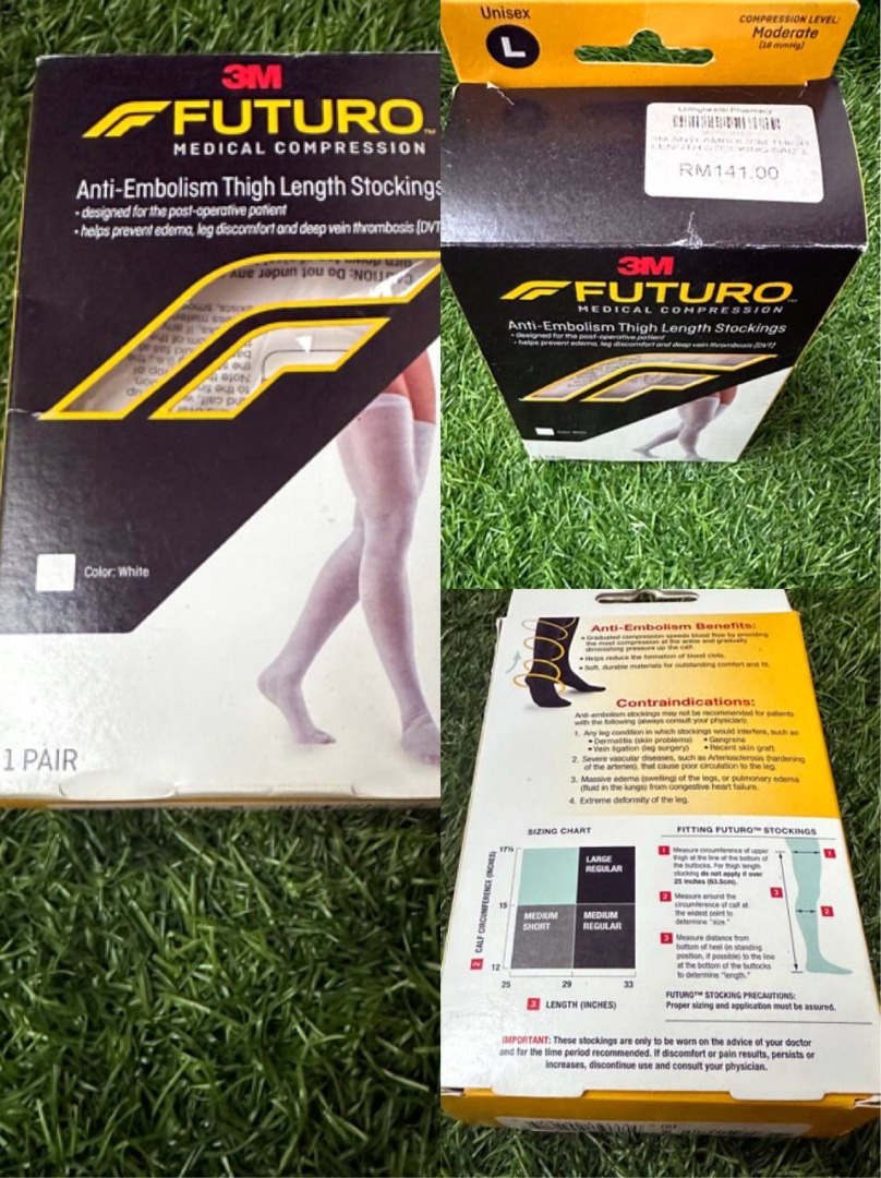 3M Futuro Anti-Embolism 18 mmHg Knee Length Compression Stockings