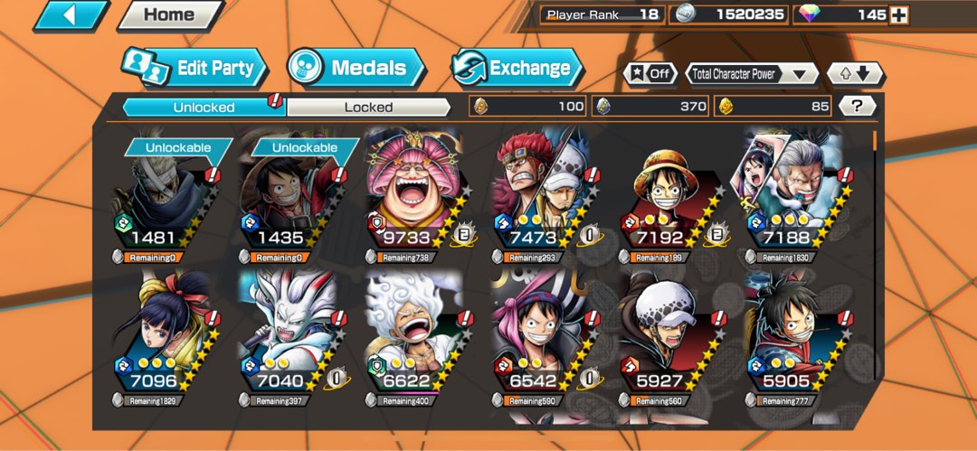 Compte One Piece Bounty Rush – 9 EX Big Account – Android, Neuf