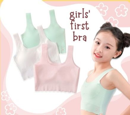 Girls Bra Underwear Wireless Seamless Hookless Teenager Primary School  Children Puberty Training Bras Innerwear