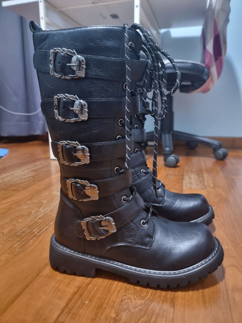 Punk biker boots online
