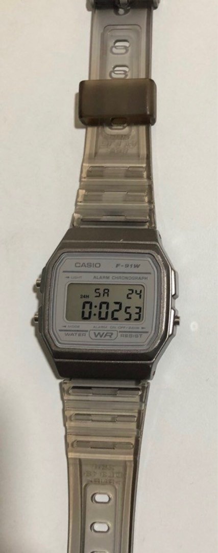Casio f91w silver online