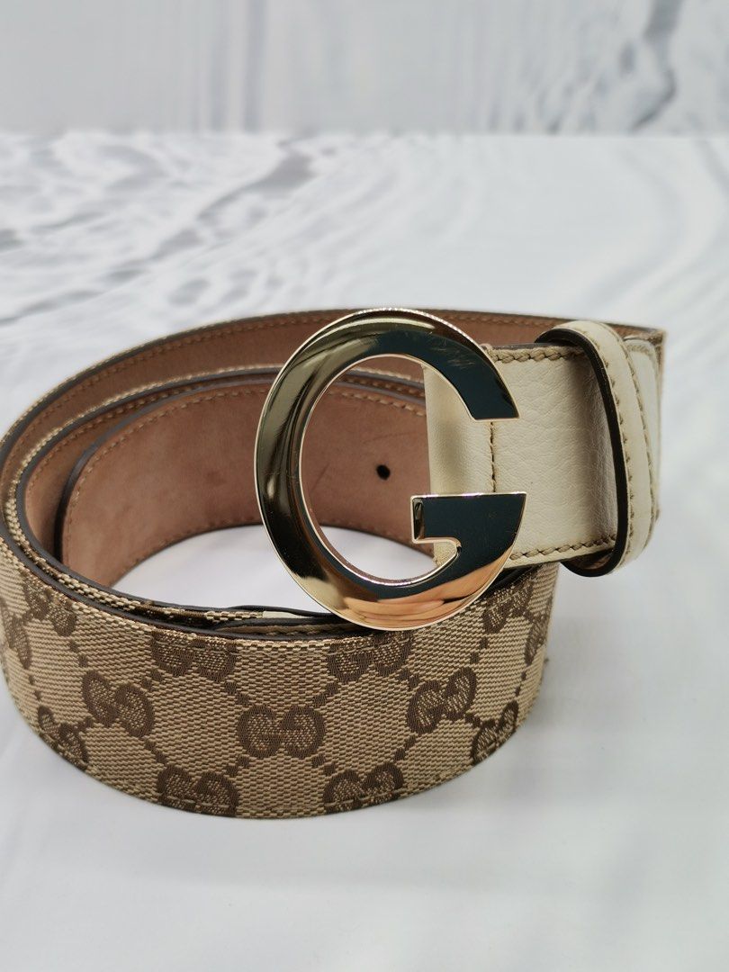 Interlocking buckle leather belt Gucci Brown size 85 cm in Leather