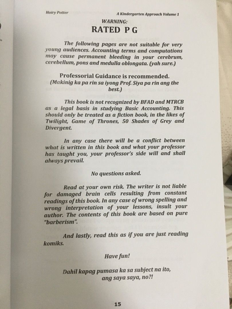 Hairy Potter (Basic Accounting Kindergarten Approach), Hobbies & Toys