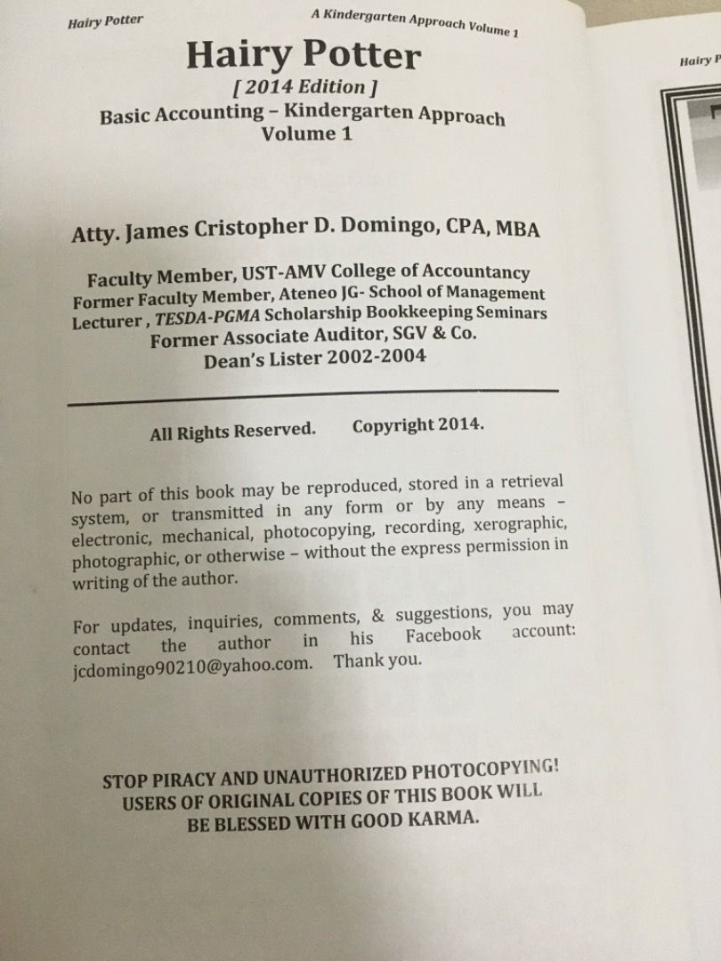 Hairy Potter (Basic Accounting Kindergarten Approach), Hobbies & Toys