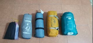 All in Hiking chair, camping tent. Camping mat, slepping bag, tarp
