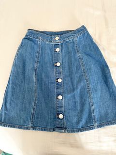 H&M Denim Button Down Mini Skirt / XS
