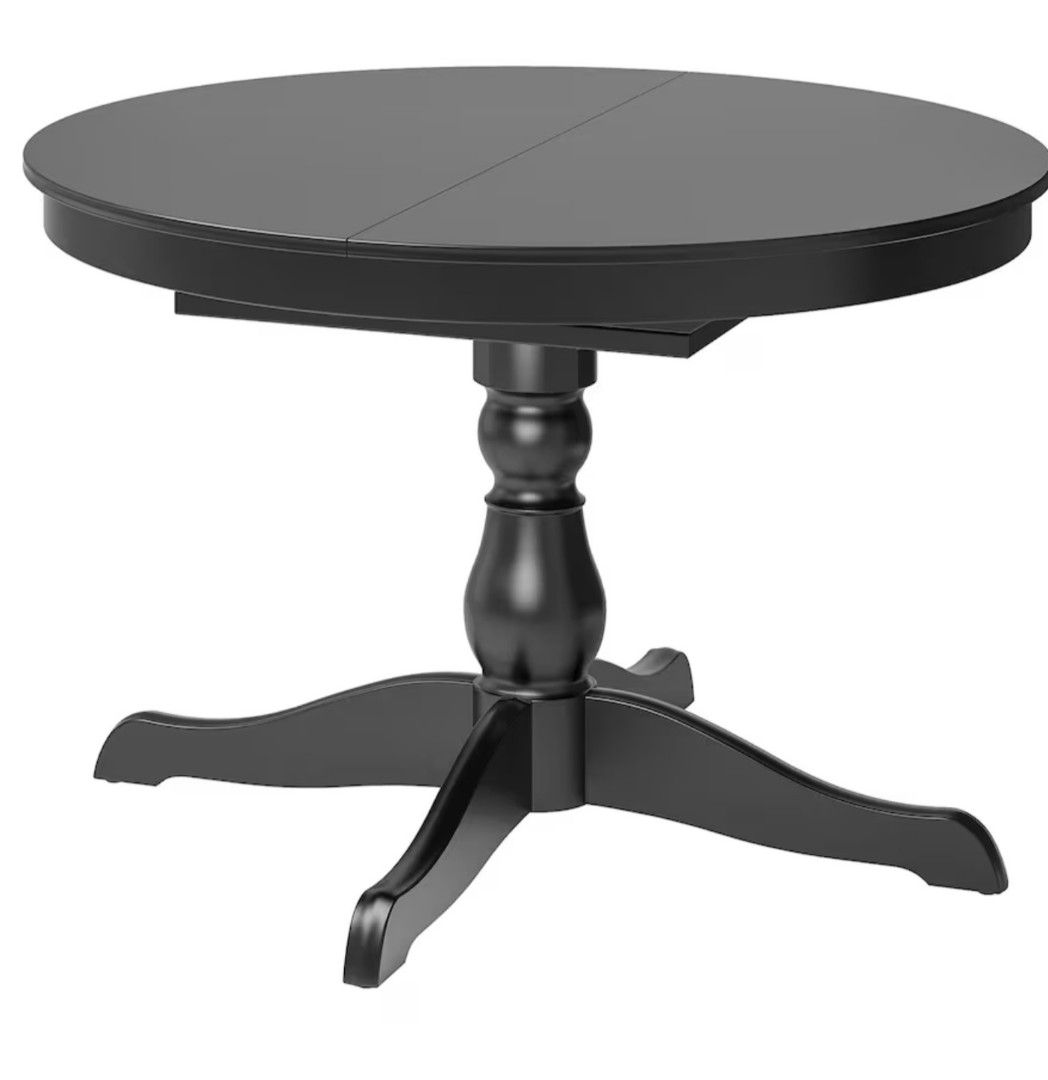 Ikea Ingatorp Round Dining Table (Black-brown), Furniture & Home Living ...