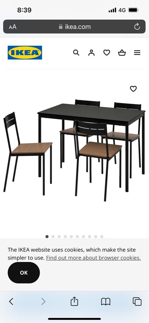 Ikea SANDSBERG table chairs set, Furniture Home Living