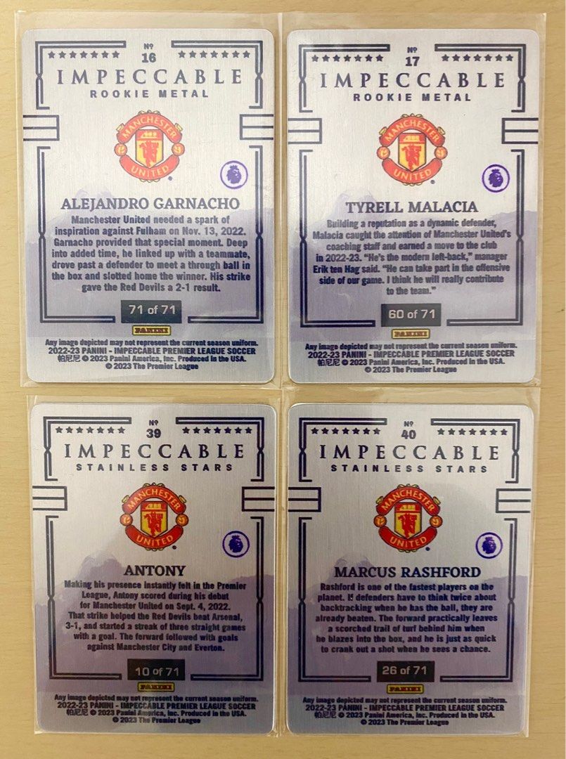 限/71 Set】 22/23 Panini Impeccable Soccer Manchester United 曼聯