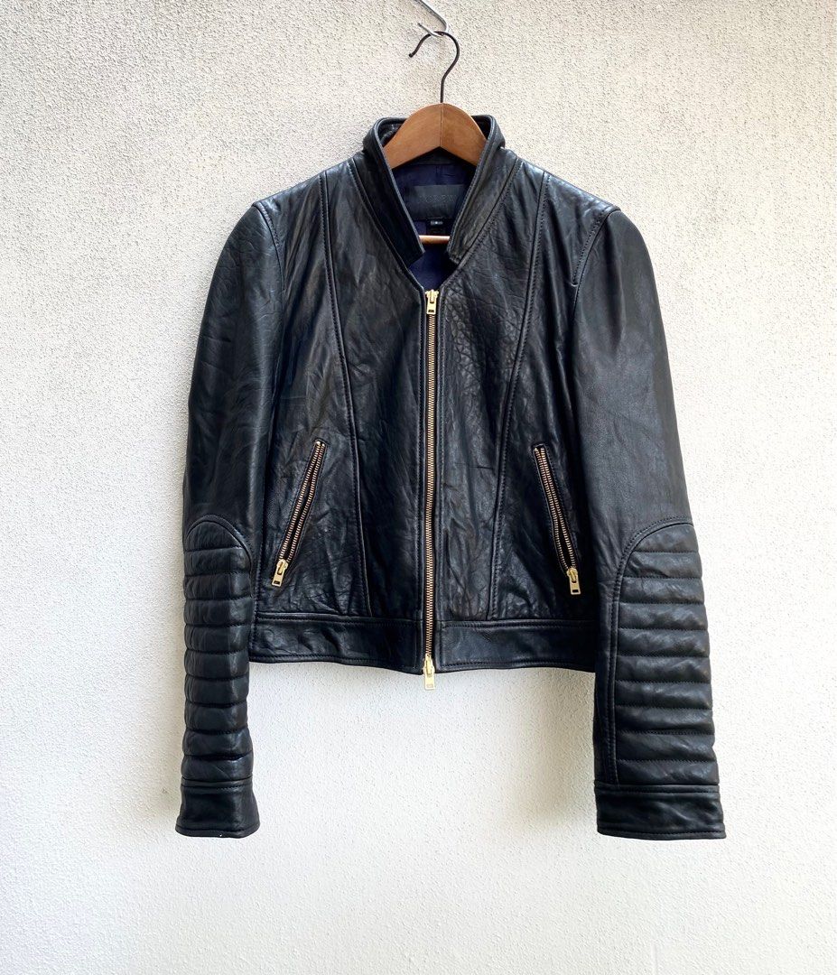 J CREW BLACK LEATHER JACKET Men s Fashion Coats Jackets and