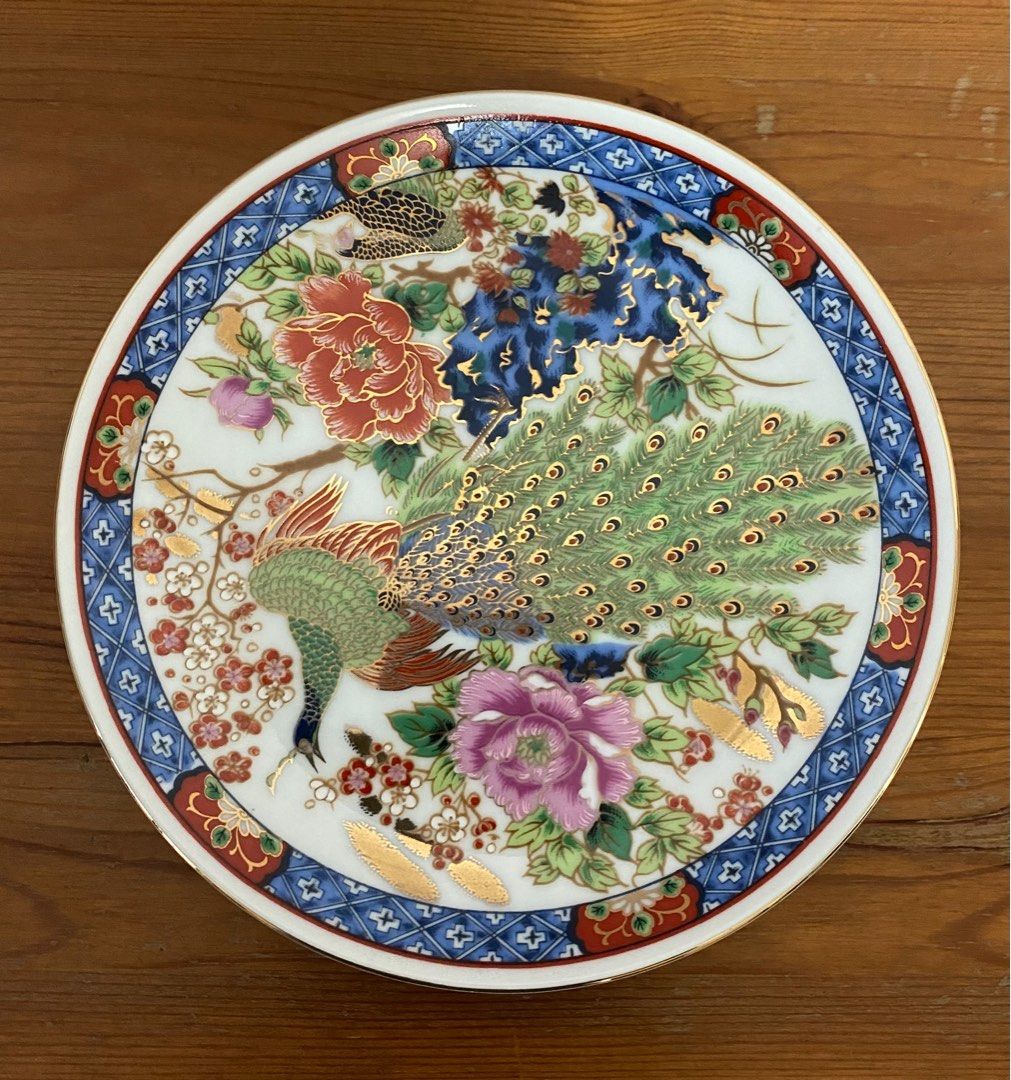 Japanese Porcelain Imari Plates Peacock and Rickshaw, Hobbies & Toys ...