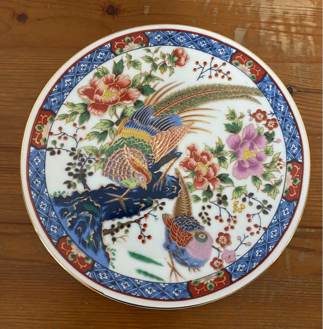 Japanese Porcelain Imari Plates Peacock and Rickshaw, Hobbies & Toys ...