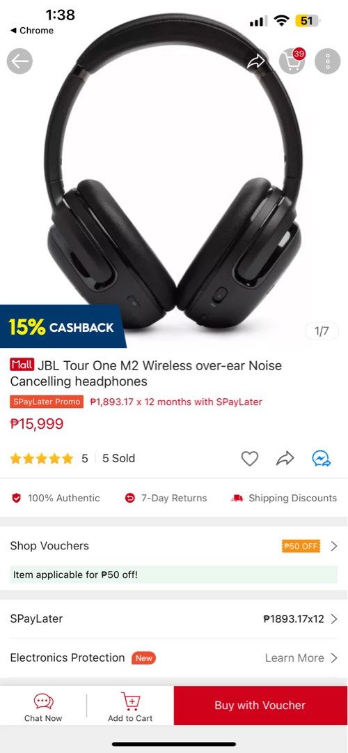 JBL TourOne M2  Wireless over-ear noise canceling headphones 