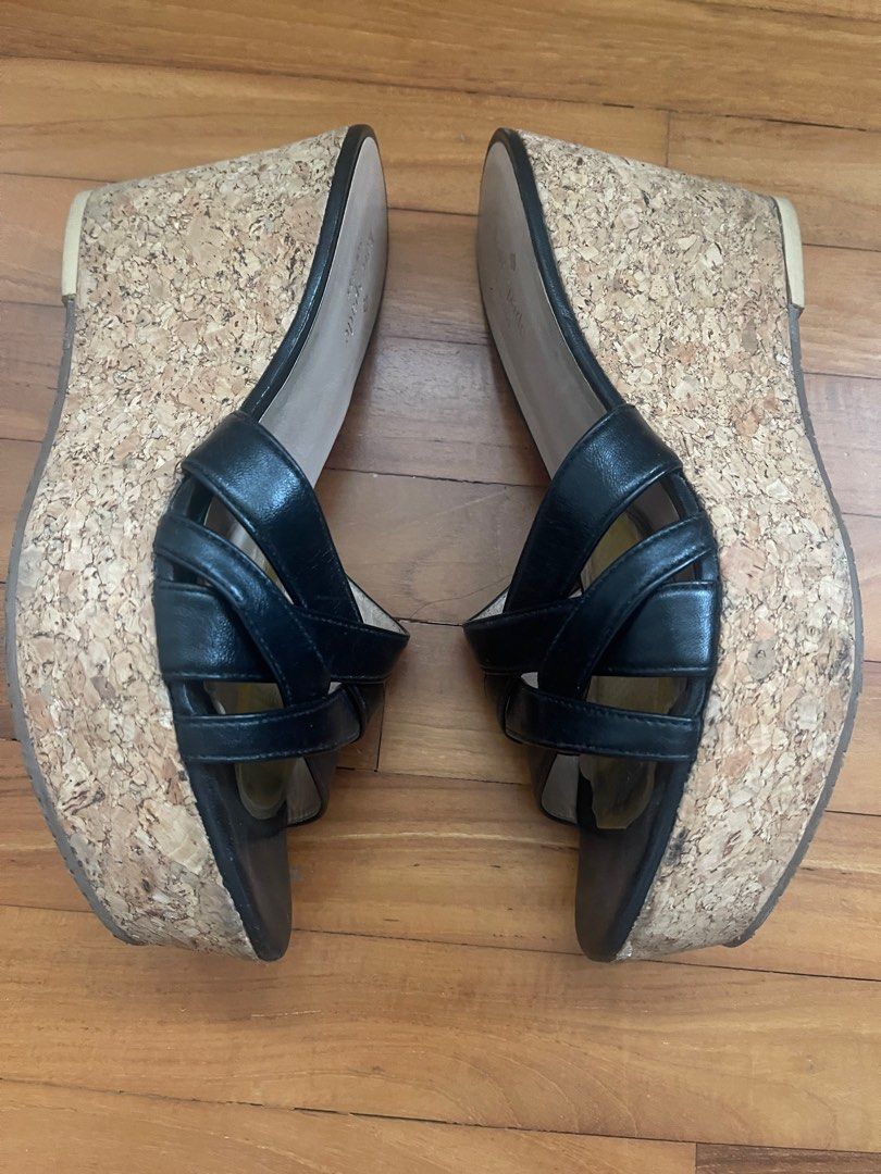 Kate spade black wedges on sale