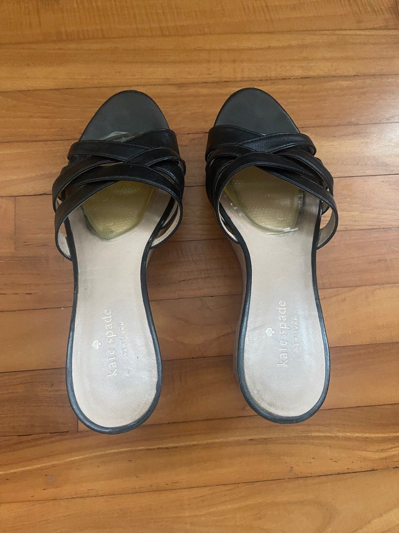 Kate spade clearance black wedges