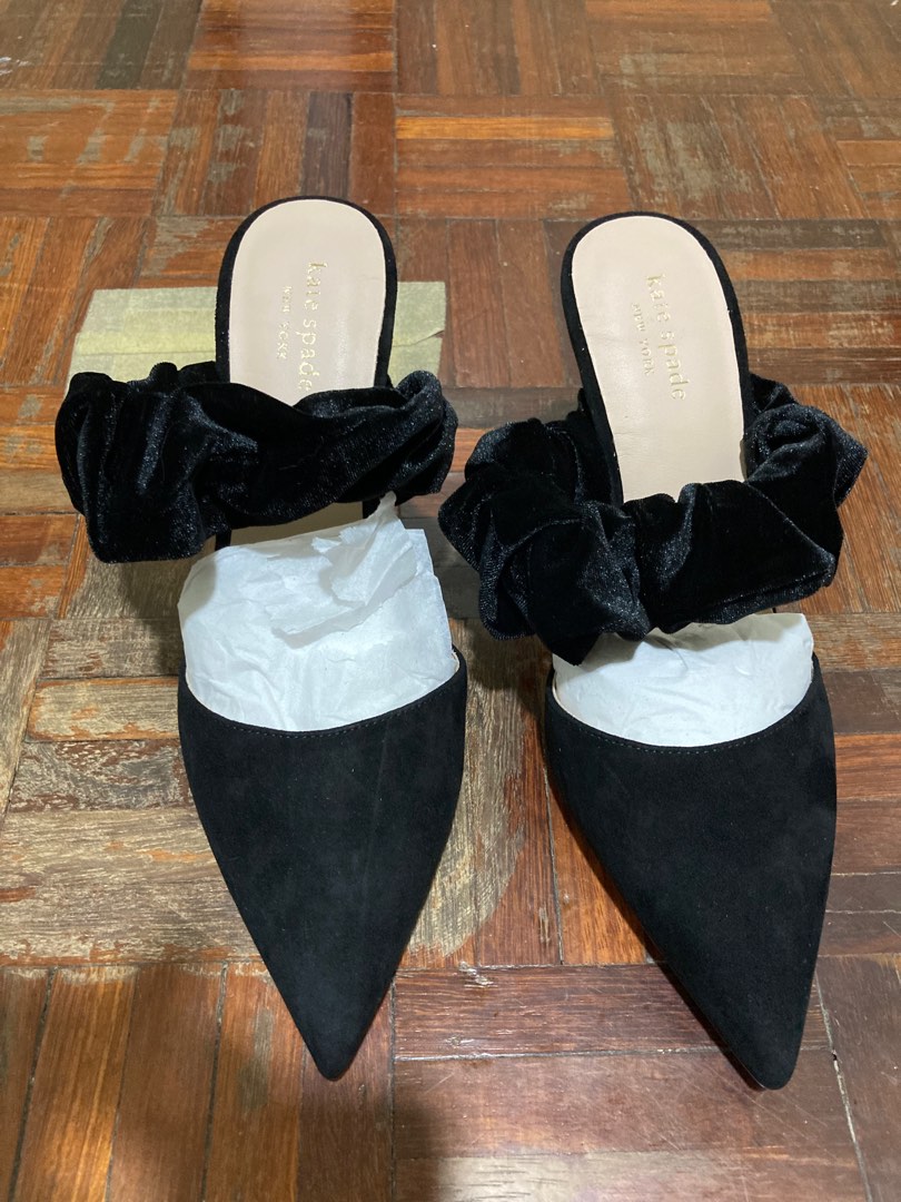 Kate Spade Vikki Black Suede Heels Women s Fashion Footwear