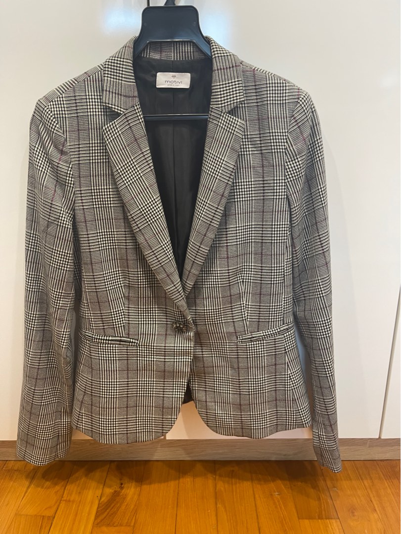 Checkered top blazer jacket