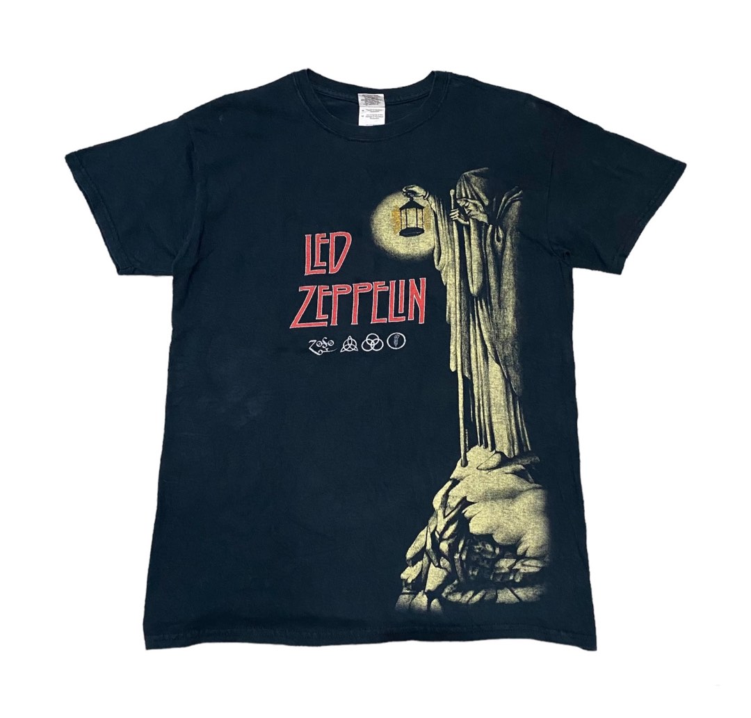 Led Zeppelin Hermit Stairway to Heaven Shirt, Fesyen Pria, Pakaian