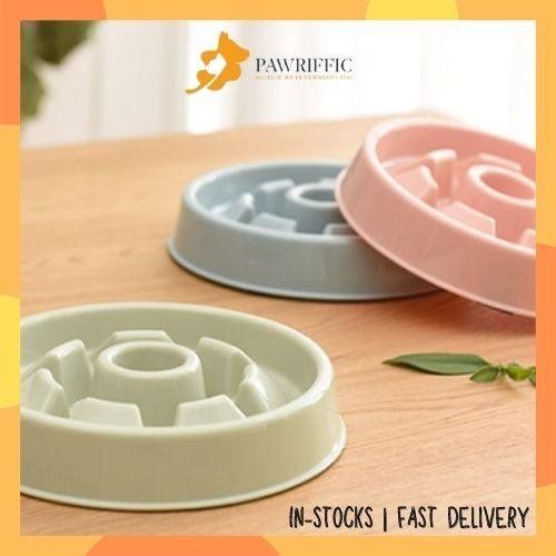[LOCAL STOCKS] Pet / Dog / Cat Anti Choke Slow Feeder Food Bowl (S137A) (Category: Homes & Other Pet Accessories) located in Singapore. Submitted by paw.riffic (Listing ID 1255409297, Image 2). Description: High Quality Anti Choke Slow Feeder Bowls with anti-slip rubber base! Diameter of bowl : 21cm Height of bowl : 4.5cm For designs available, please refer to photos :).