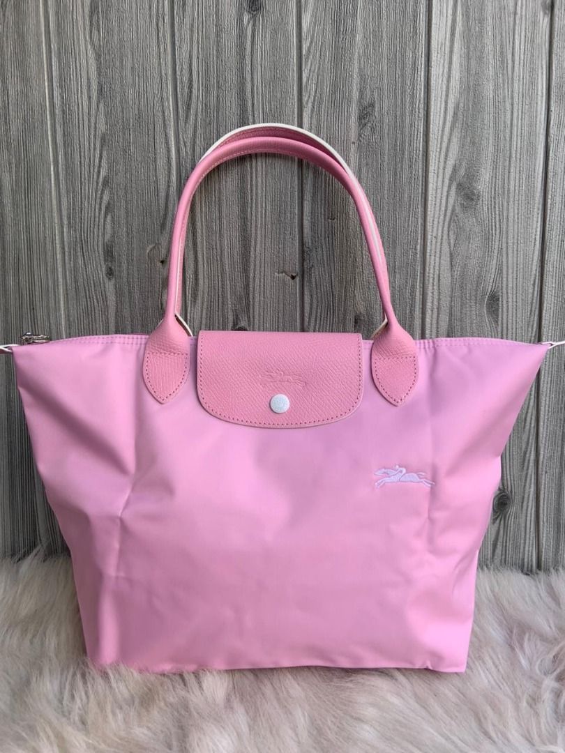 Longchamp Slh Pink Longchamp Le Pliage Original Large Long Handle