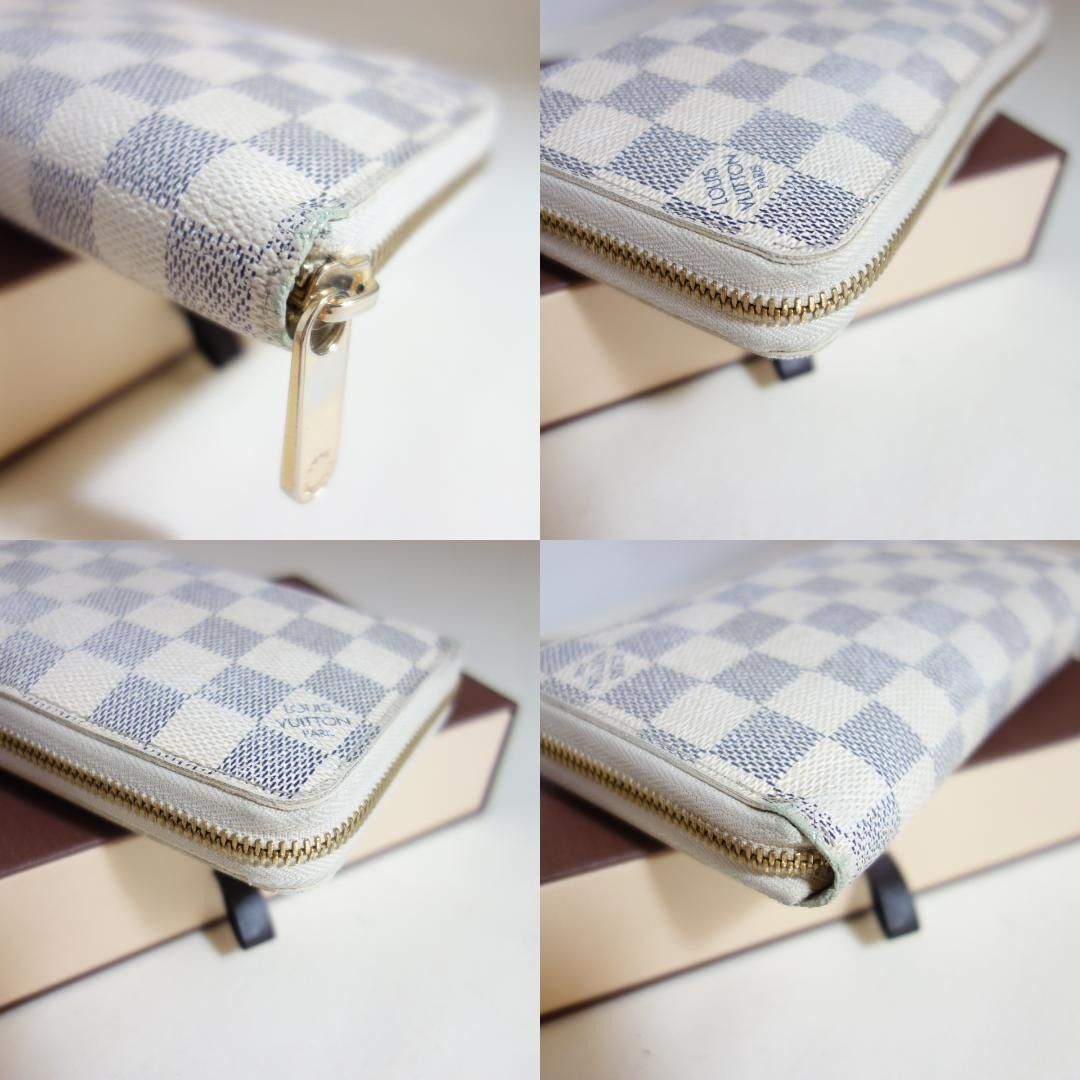 Louis Vuitton Long Wallet Zippy White Gray Damier Azur N60019