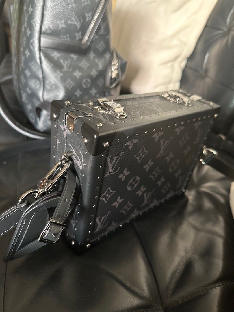 Louis Vuitton Clutch Box Trunk Eclipse LV, Luxury, Bags & Wallets on  Carousell