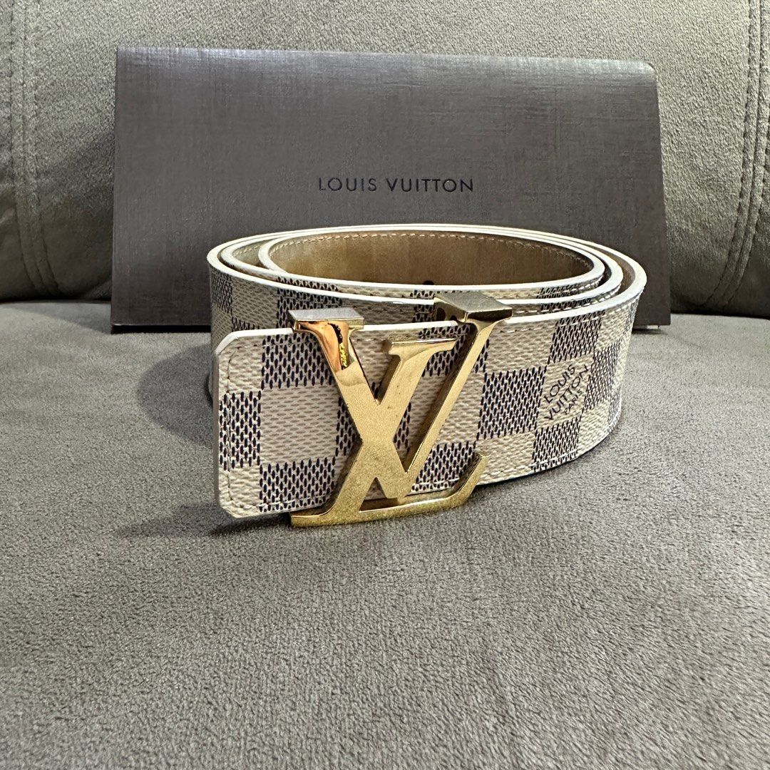 LV belt Damier Azur (original) size 85cm with receipt, Men's Fashion,  Watches & Accessories, Belts on Carousell