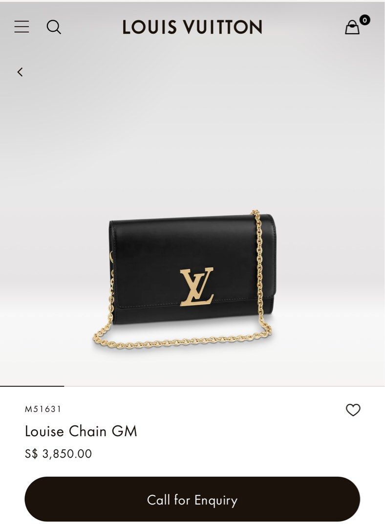 LOUIS VUITTON Chain Louise GM Noir Leather Shoulder Crossbody Bag TT3025 