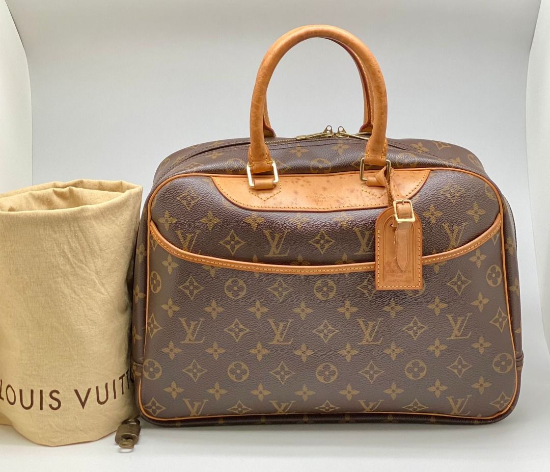 LV deauville monogram 2004, comes with dustbag, nametag, padlock&key, size:  35x25x14cm, Barang Mewah, Tas & Dompet di Carousell