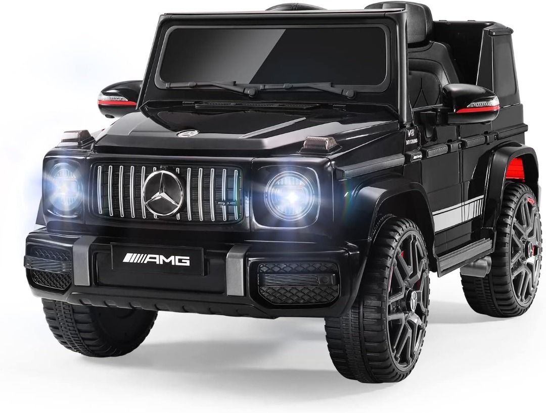 Mercedes G Class G63 Kids Ride on Car with Parent Remote Control Bluetooth Wireless Music 12V Battery Powered Electric Car Ride on Toys Safety Belt Hobbies Toys Toys Games on
