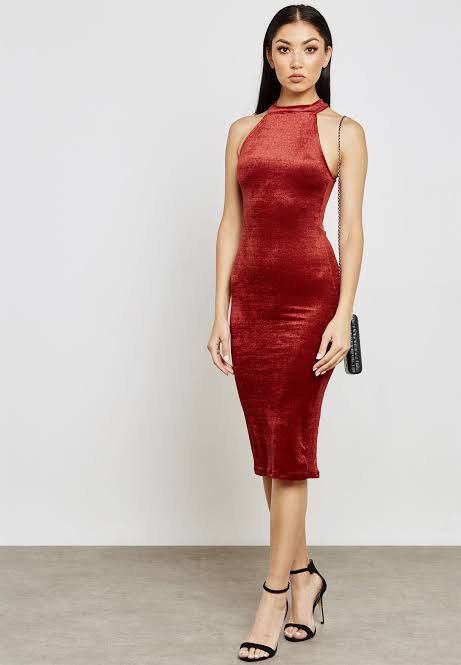 Miss selfridge red velvet dress sales