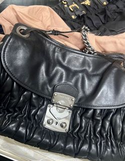 MIU MIU Black Matelasse Leather Sling / Belt Bag 100% AUTHENTIC+BRAND NEW!  #5BL005