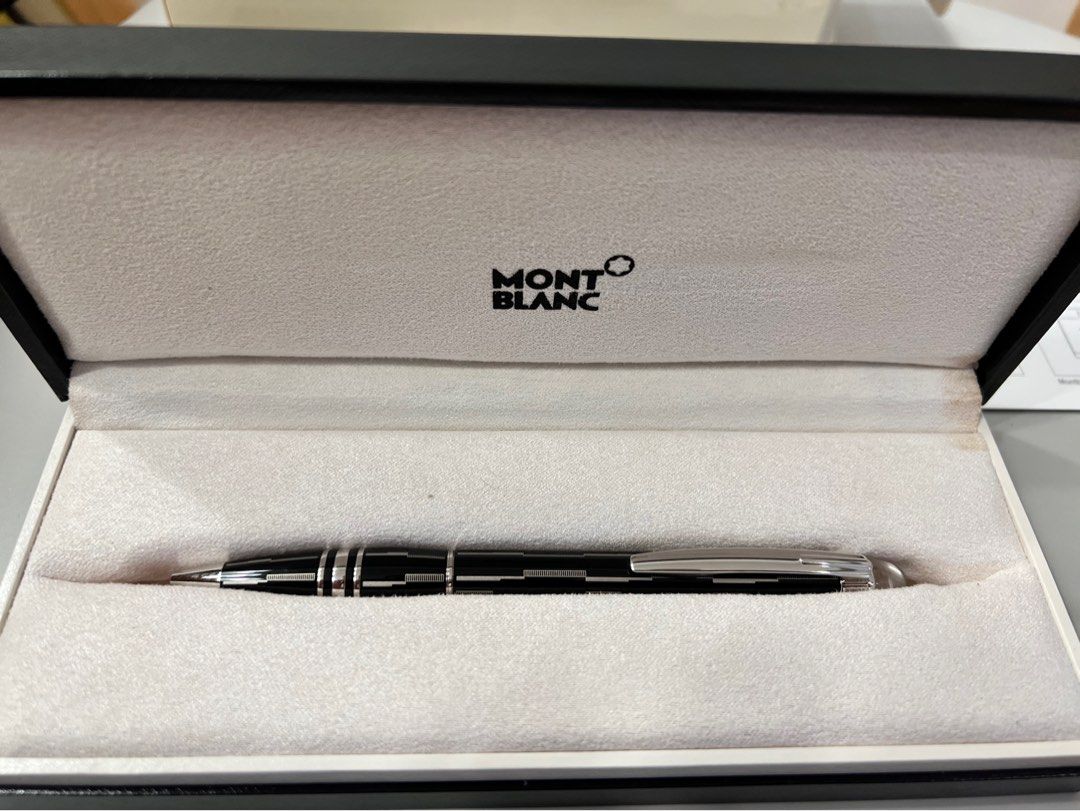 Price lowered Used Mont Blanc Starwalker Black Mystery 104227 Ballpoint Pen