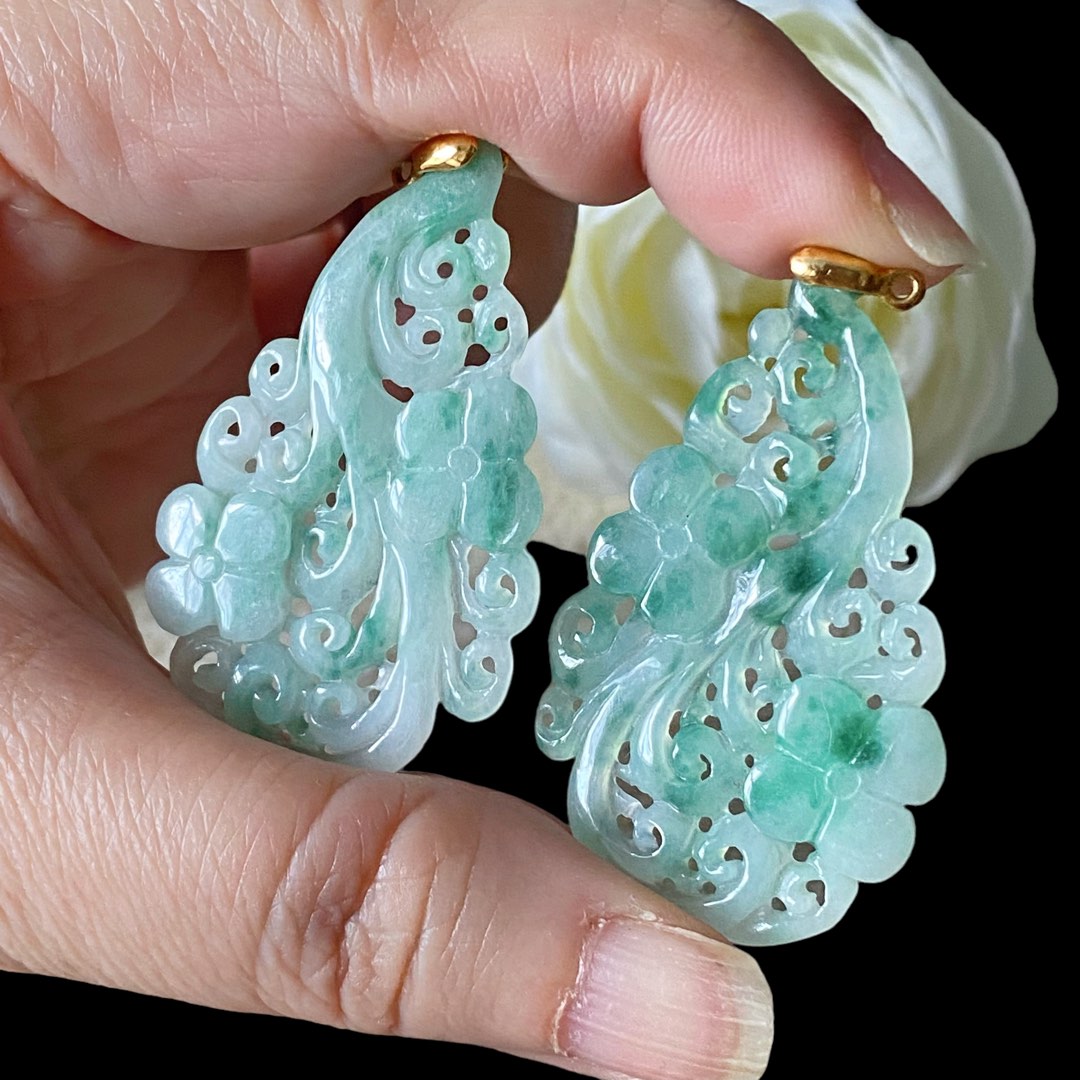 Chinese sales jade earrings