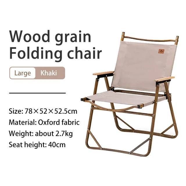 Foldable Portable Outdoor Wooden Camping Chair Armchair for Fishing Picnic  Height 78 cm