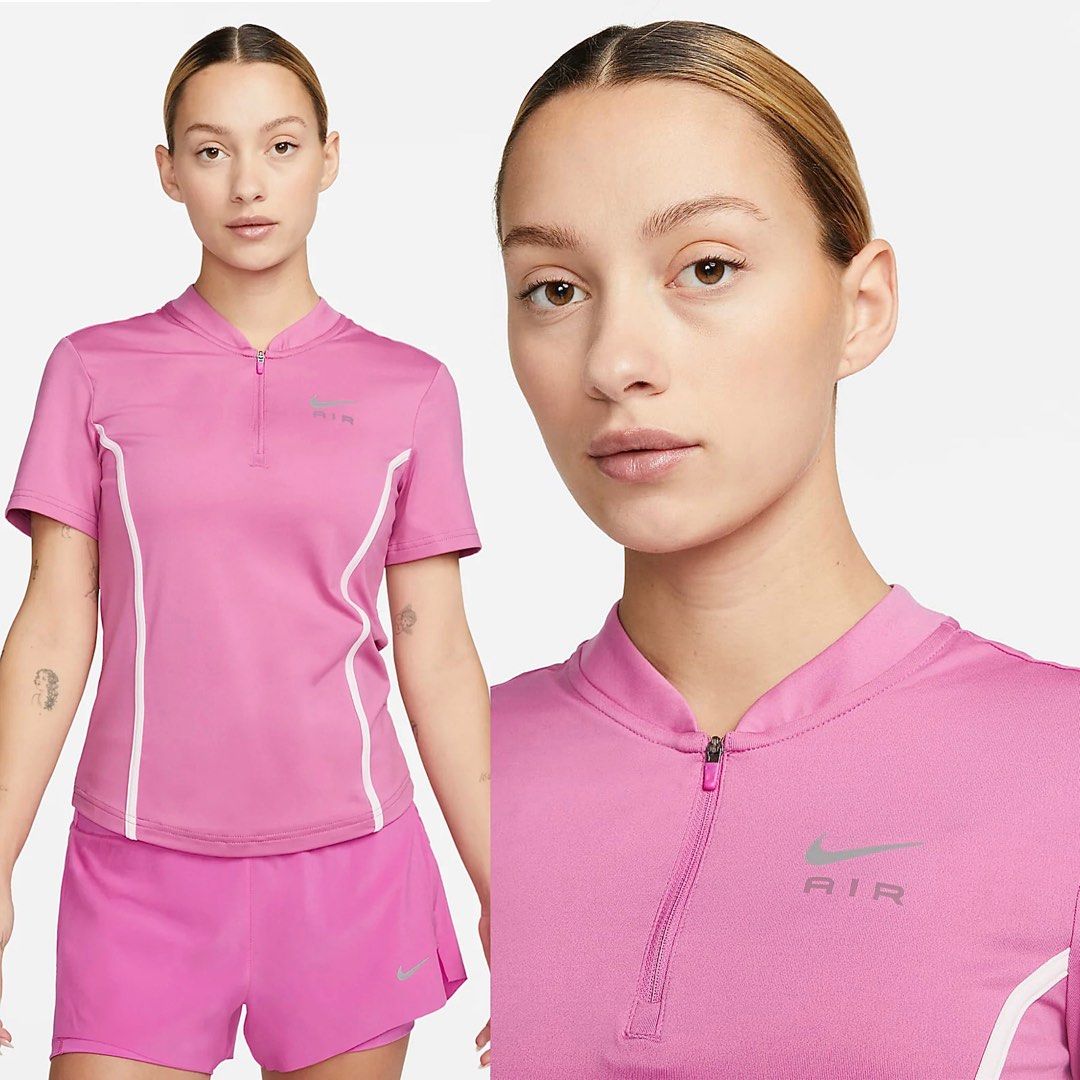 Nike Air Pink Dri Fit Quarter Zip Running Top