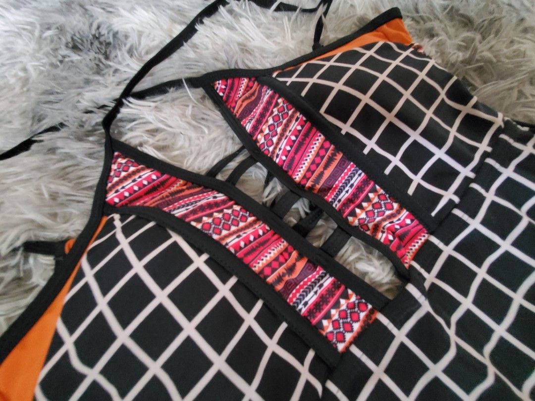 Colorful Native Aztec Geometric One Piece Swimsuite