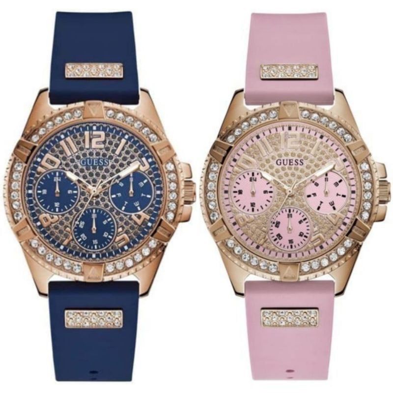 Original Guess Frontier W1160L3 W1160L5 Rose Gold Dial Silicon Sport 5 Offer Hari Kebangsaan Free Delivery Jewelry