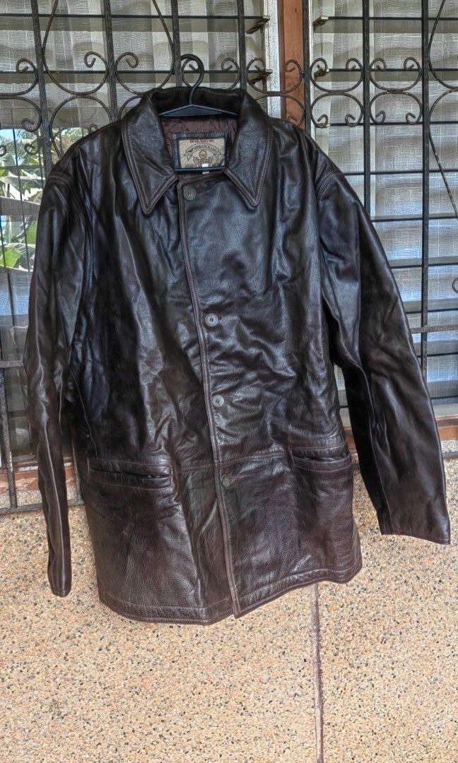 Vintage armani leather jacket on sale