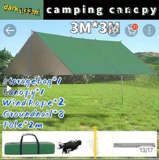 Tent Awning with Camping tent for 3-4 persons
