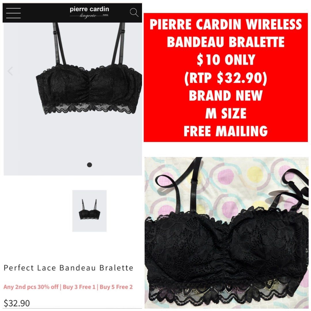 Pierre cardin bandeau wireless bra, Women's Fashion, New Undergarments &  Loungewear on Carousell