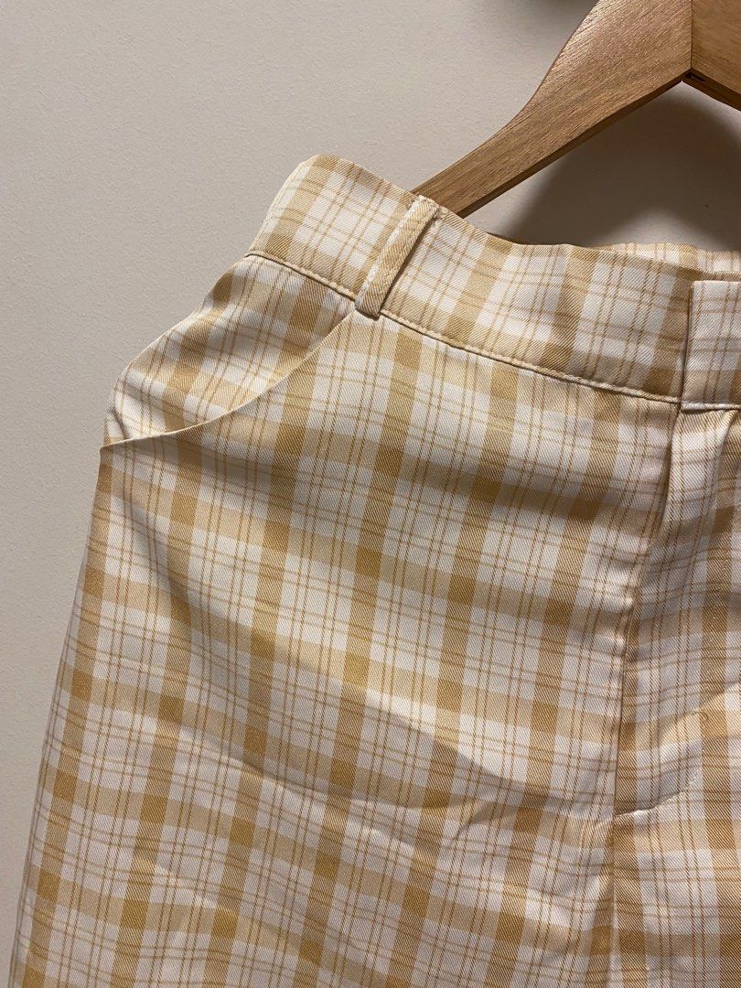 Checkered Pants - Brown - Pomelo Fashion