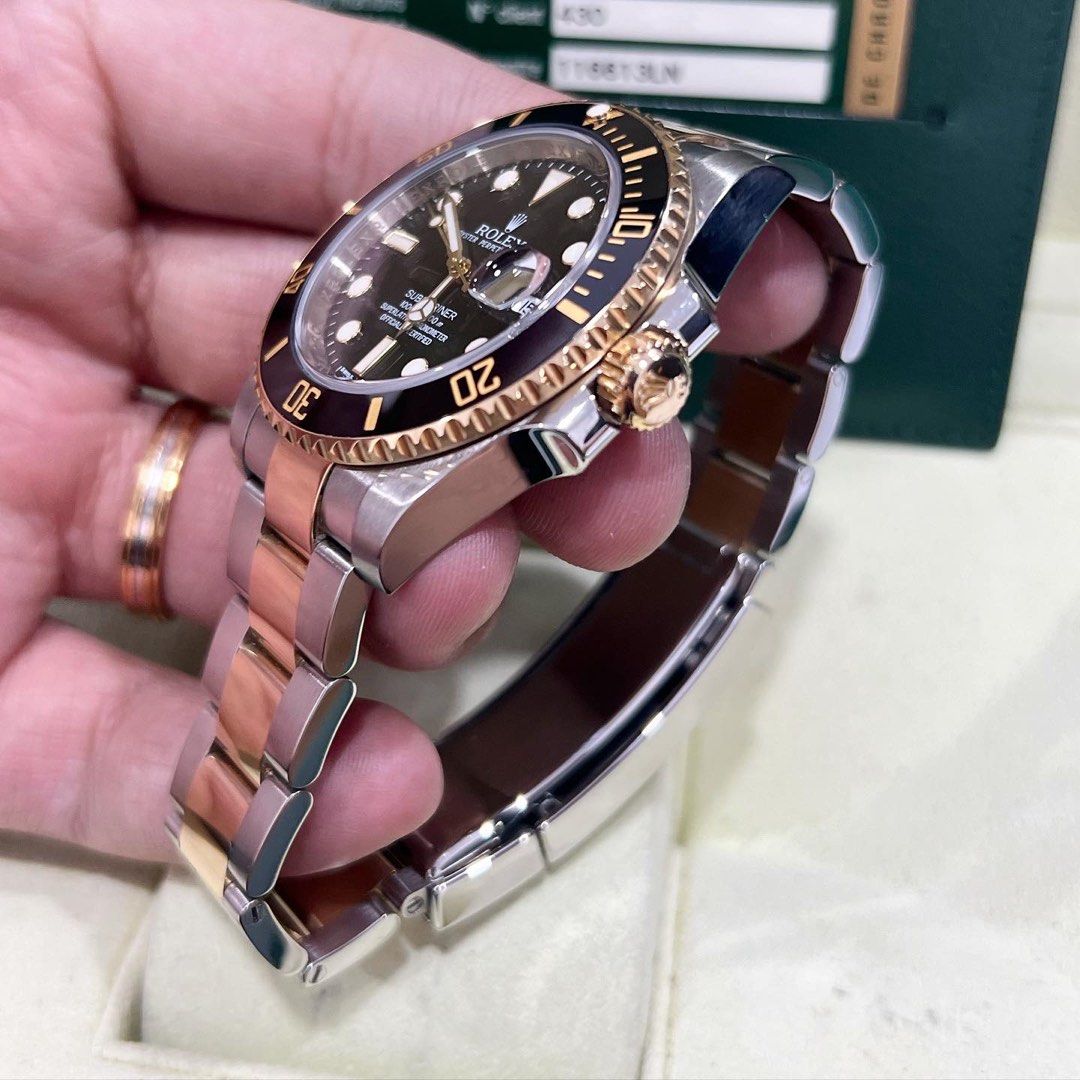 Rolex submariner two tone rose best sale gold