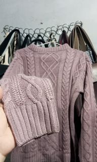 Rajut kepang soft lilac
