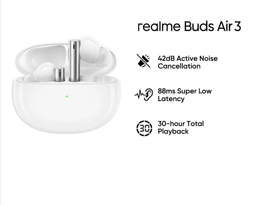  realme Buds Air 3 Wireless Earbuds, Active Noise Cancellation,  10mm Dynamic Bass Boost Driver, Up to 30 Hours Playtime, IPX5 Water  Resistance : Electronics