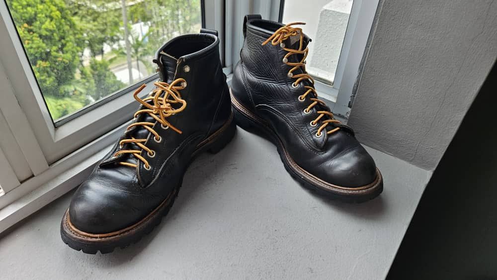 Red Wing 2935 Lineman Black Chrome with Vibram Lug Sole US10D