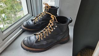 Red Wing 2935 Lineman Black Chrome with Vibram Lug Sole US10D